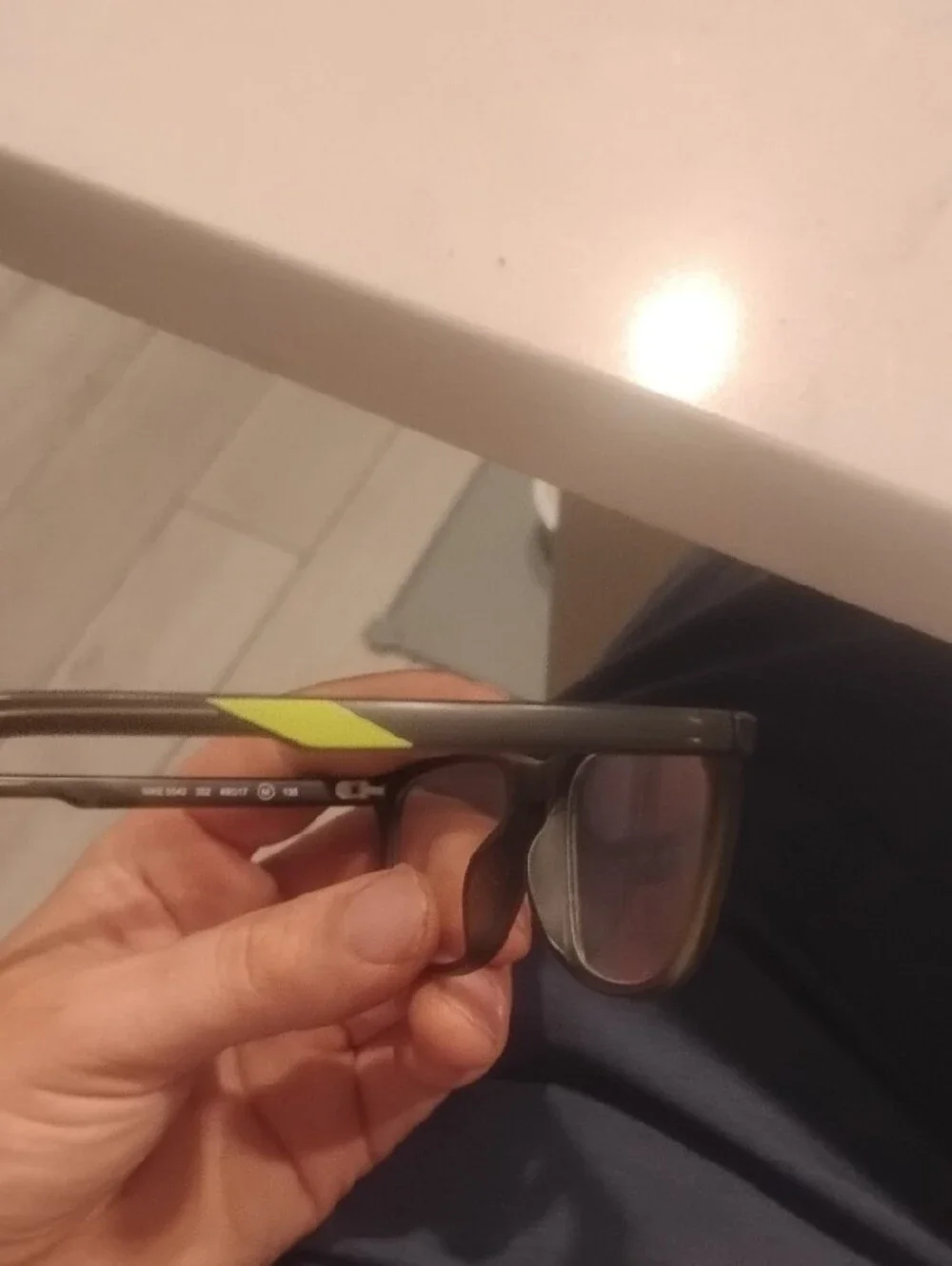 Nike 5543 Youth Eyeglass Frames Matte Gray With Lime Green Swoosh